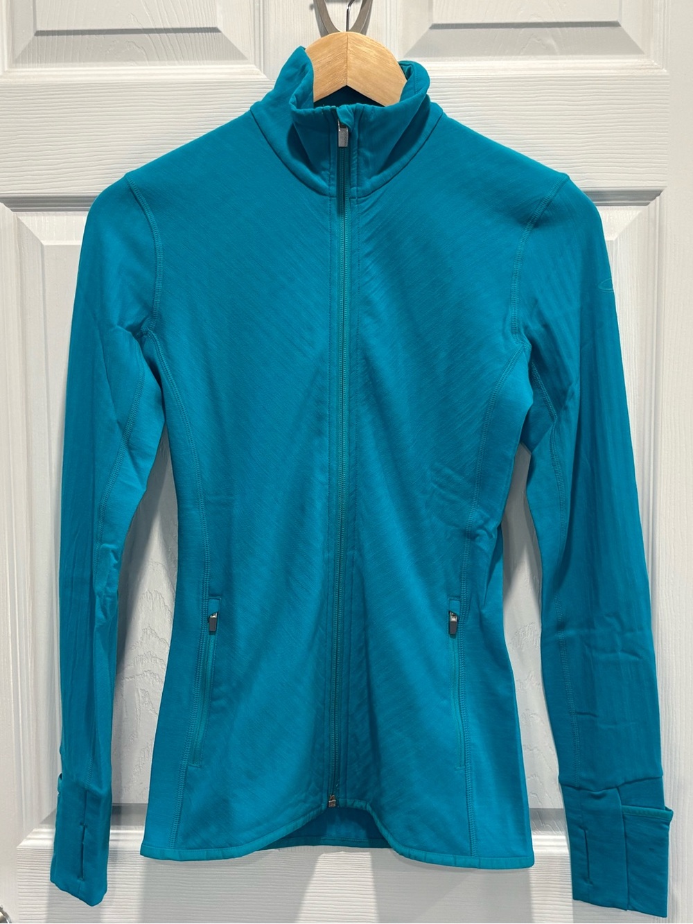 NWT Icebreaker Descender Merino Wool Full Zip Fleece Jacket, Arctic Teal, XS